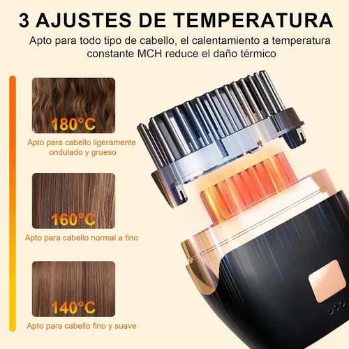 Rf Minialisador De Pelo Inalámbrico Glambrush, Peine 2 En 1