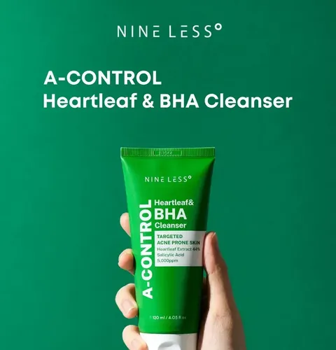 Nineless Mini Limpiador A-control Heartleaf Y Bha 25ml Acneica Día/noche