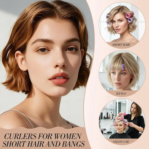 Rulos Sin Calor Para Cabello Corto Obeoby 25mm 24 Piezas