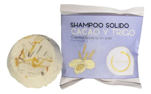 Shampoo Sólido Vegano Cacao Y Trigo Cabello Seco Ouroboros