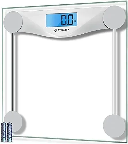 Etekcity Báscula Baño Digital 180kg Vidrio Pantalla Plateado EB4074C