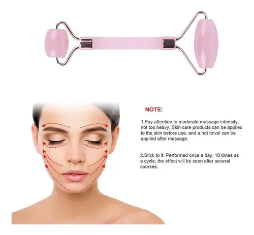 Set Gua Sha Masajeador Facial Piedra Jade Negro