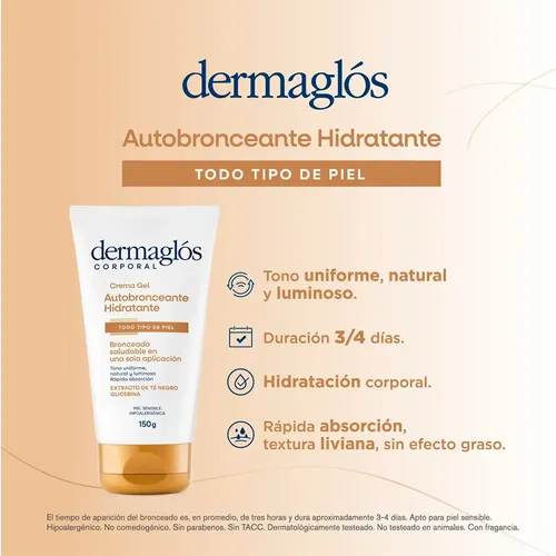 Dermaglós Corporal Autobronceante Crema Gel Hidratante 150g