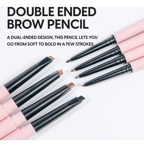 Lápiz Doble Para Cejas Kara Beauty Marrón Oscuro