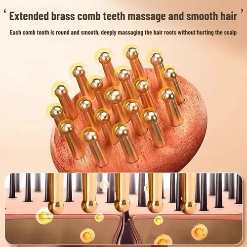 Cepillo Comb Copper Sha Gua Para Masaje Meridiano De 24 Cabe 1pc