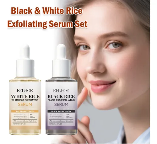 Set De Sérum Exfoliante De Arroz Blanco Y Negro Bha Niacinamide P
