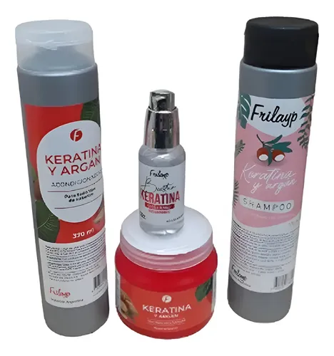 Frilayp Kit Keratina Y Argan Shampoo Acond Baño Y Serum