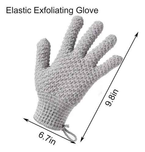 Guantes Exfoliantes Grandes Para Baño Y Spa Negro Y Gris