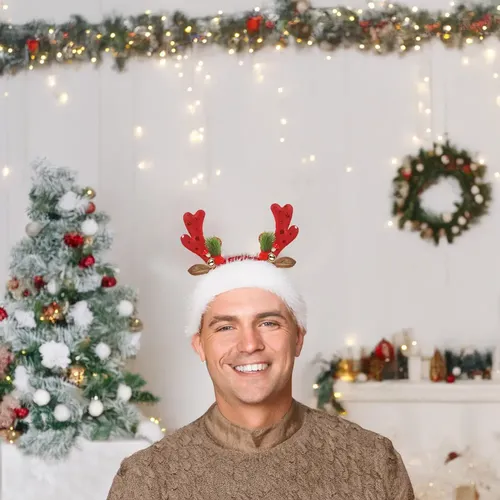 8 Diademas Navideñas For El Pelo Con Purpurina Navideña Con