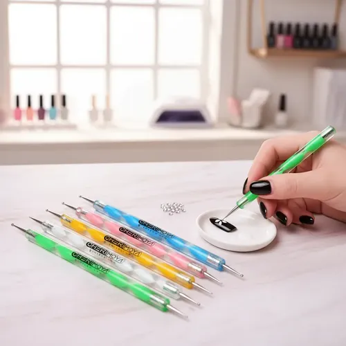 Kit De 5 Pinceles Dotting Doble Punta Cherimoya P/decoracion
