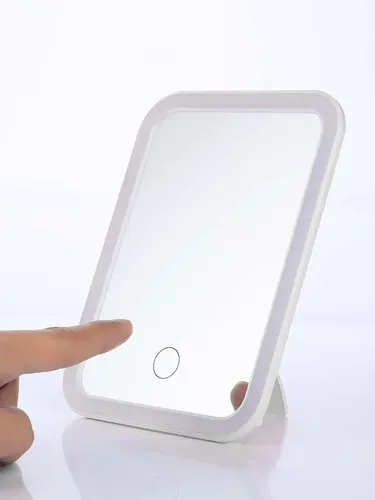 Espejo Maquillaje Luz Led Regulable Usb Recargable Tactil