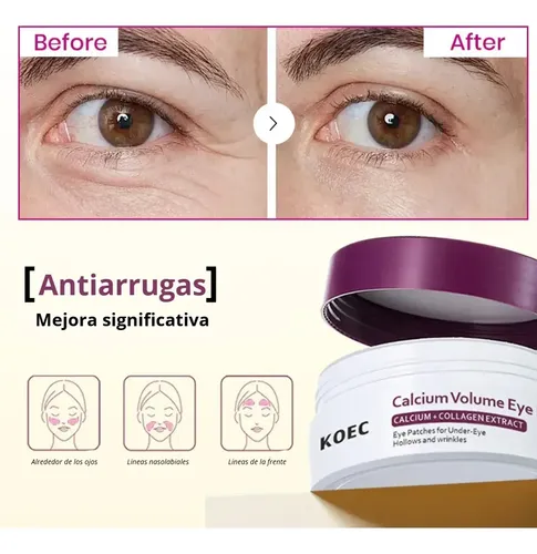 Parche Ojeras Antiarrugas Calcio+colágeno Ojos Hundidos