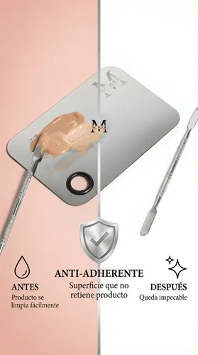 Paleta Mezcladora Maquillaje Profesional Metal Resistente