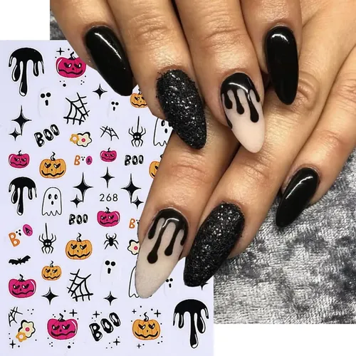 6 Uds Pegatinas De Uñas De Halloween Arte De Uñas Calavera