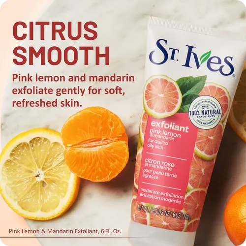 Exfoliante Facial St. Ives, Limón Rosa Y Mandarina, 6 Onzas