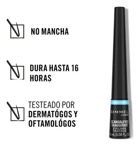 Delineador Ojos Líquido Rimmel Exaggerate Wateproof 2,5 Ml