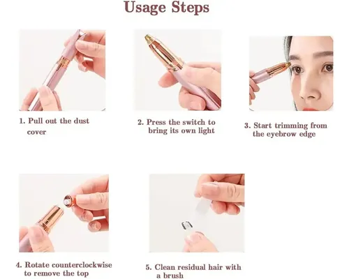 Depiladora Eléctrica Facial Rosa Sin Batería Para Mujer Y