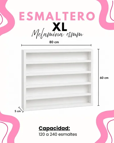 Esmaltero Porta Esmalte Manicura Estante Madera 5 Pisos 120u
