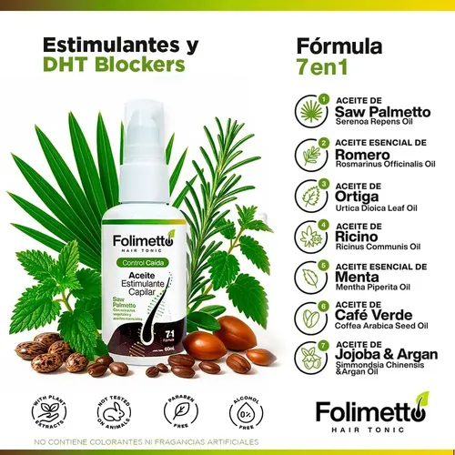Aceite Capilar Dht Blocker Alopecia Caída Cabello Fino Debil