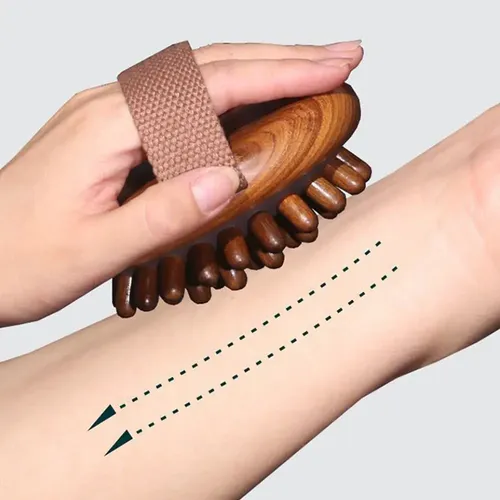 Cepillo Masajeador De Madera Para Cabello Y Cabeza