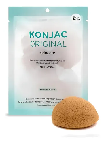 Konjac Esponja Facial Fina Arcilla Amarilla Francesa Natural