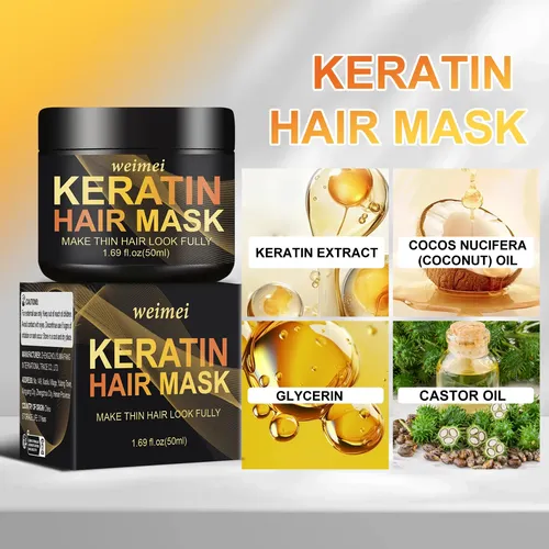 Mascarilla Keratina Weimei 50ml | Cabello Fino Con Volumen