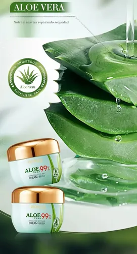Crema Facial Aloe Vera 99% Hidratante Suavizante Bioaqua