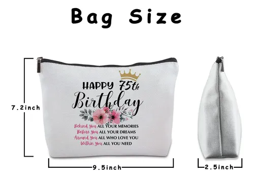 Bolsa De Maquillaje Cawnefil Para Regalo De 75 Cumpleaños Pa