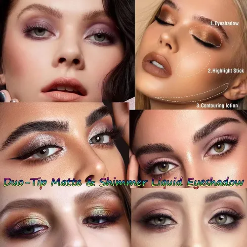 Miasarah Lápiz Sombra Líquida Mate Y Glitter Waterproof #1