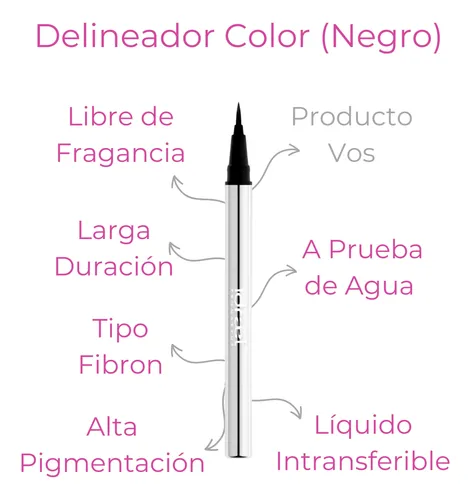 Delineador Liquido A Prueba De Agua Color Negro Idraet