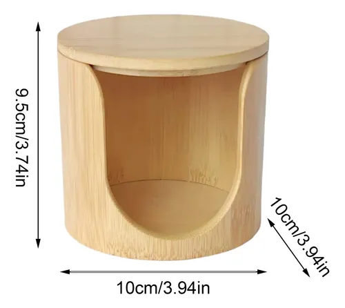 Bamboo Round Cotton Pad Holder, Reusable Makeup Remover