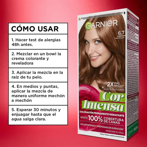 Kit Tintura Permanente Cor Intensa Tono 6.7 Chocolate Garnier