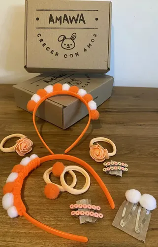 Amawa Vincha, Colitas Y Hebillas Con Pompones Para Pelo Color 324
