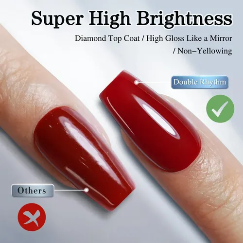 Set Gel Base Y Top Coat Brillo Transparente Uv Led