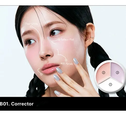 Corrector Tfit Coreano 3 en 1, Alta Cobertura y Larga Duración – Tono B01