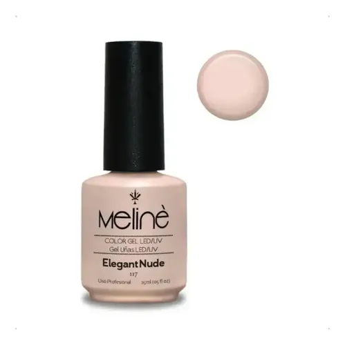 Esmalte Meline Nuevos Colores Gel Uv/led Semip. X 15 Ml Color 117 Elegant Nude