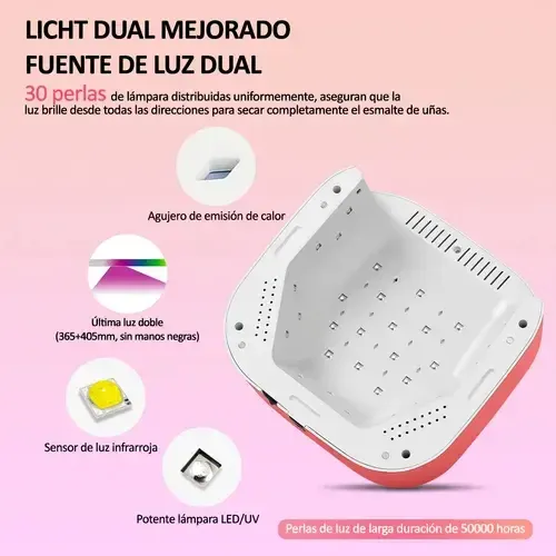 Cabina Inalámbrica Uv/led Para Uñas Manicura 72w Cherimoya