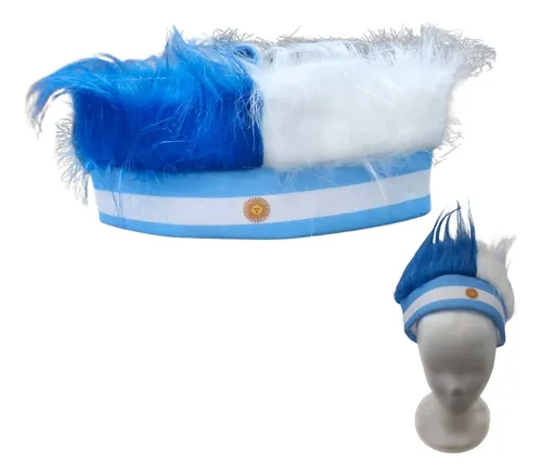 Vincha Peluca Pelos Parados Argentina Mundial Fiesta