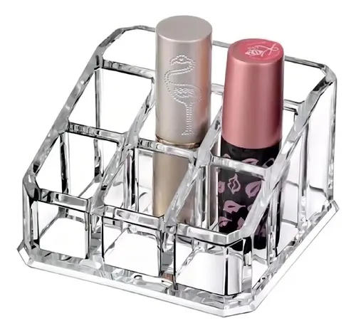 Organizador Acrílico Multiusos Para Lápices Labiales Pincel Color Transparente
