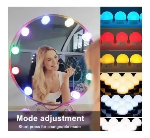 10 Focos Led Usb Luces Vanity Para Espejo De Maquillaje Color De La Luz Blanca