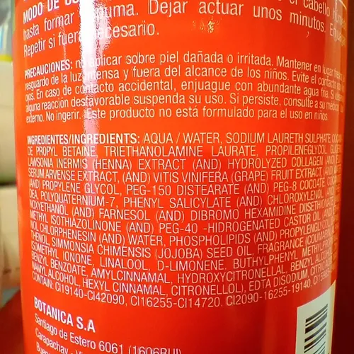 Shampoo Henna Preserva El Color Y El Brillo Intenso Reino