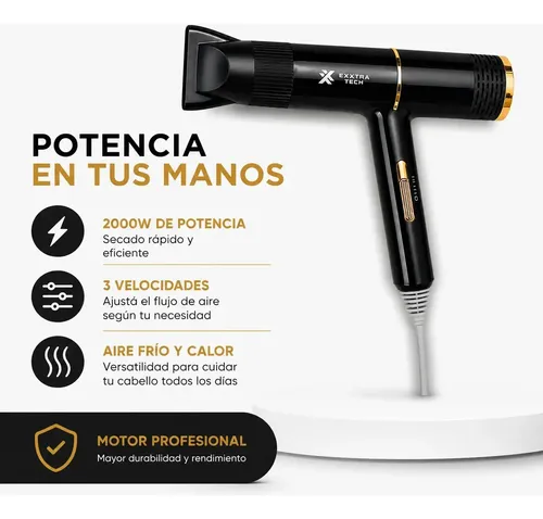 Secador De Pelo Cabello Para Viaje Liviano Nv-906 Frío Calor