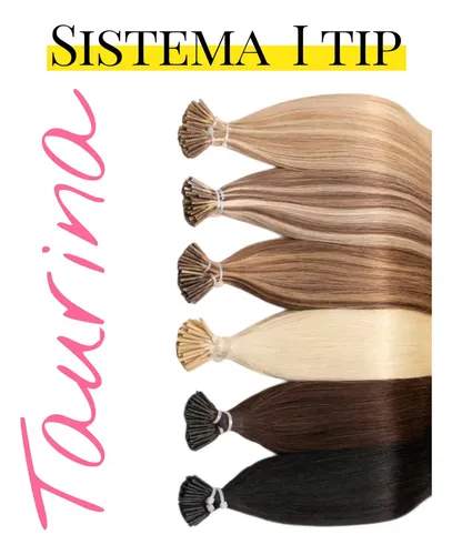 Extensiones I Tips Mechas De Cabello Natural 50cm X 20 Unid Color Castaño