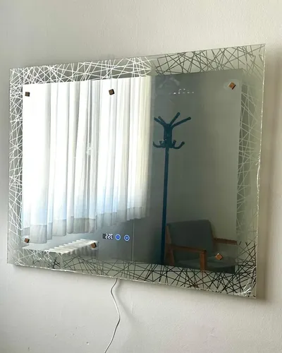 Espejo Baño 70×90 Led Fría Antiempaño, Reloj Y Temperatura
