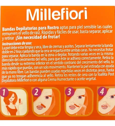 Millefiori Bandas Depilatorias Faciales X 16 Unidades