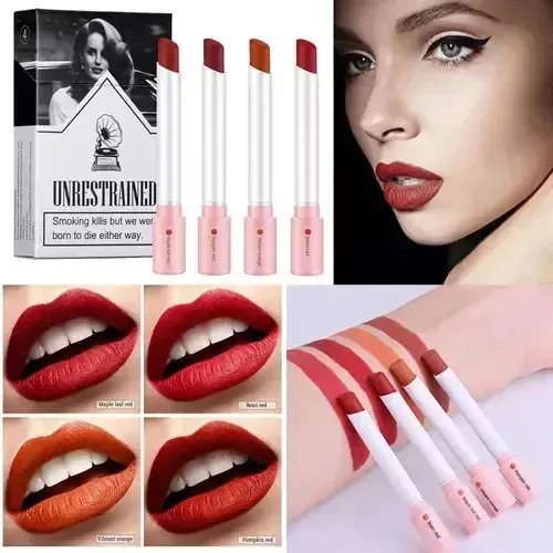 Set De Barra De Labios Mate De Larga Duración 4 Piezas A