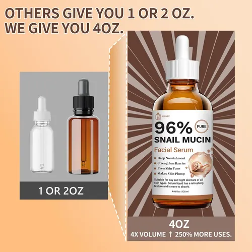 Abote Snail Mucin Face Serum 120ml With Pure 96% Snail