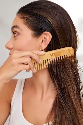Peine Cabello Biodegradable De Bambú Alaska – Whole Green Color Marrón