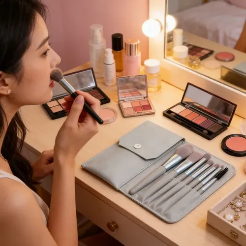 Set 8 Brochas De Maquillaje Con Estuche Portátil