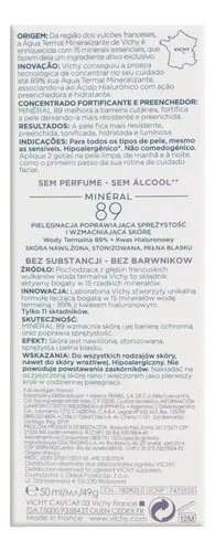 Vichy Mineral 89 Booster Sérum Hidratante y Rellenador Dermatológico Facial Diario con Ácido Hialurónico y Poliglutámico para Todo Tipo de Piel, Hidrata, Rellena y Fortalece la Barrera Cutánea, 50ml